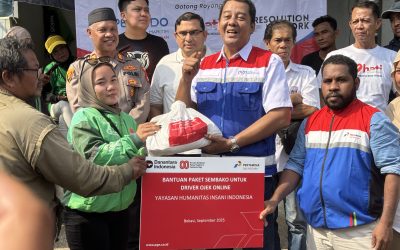 Penyaluran Paket Sembako untuk Mitra Pengemudi Online di Bekasi